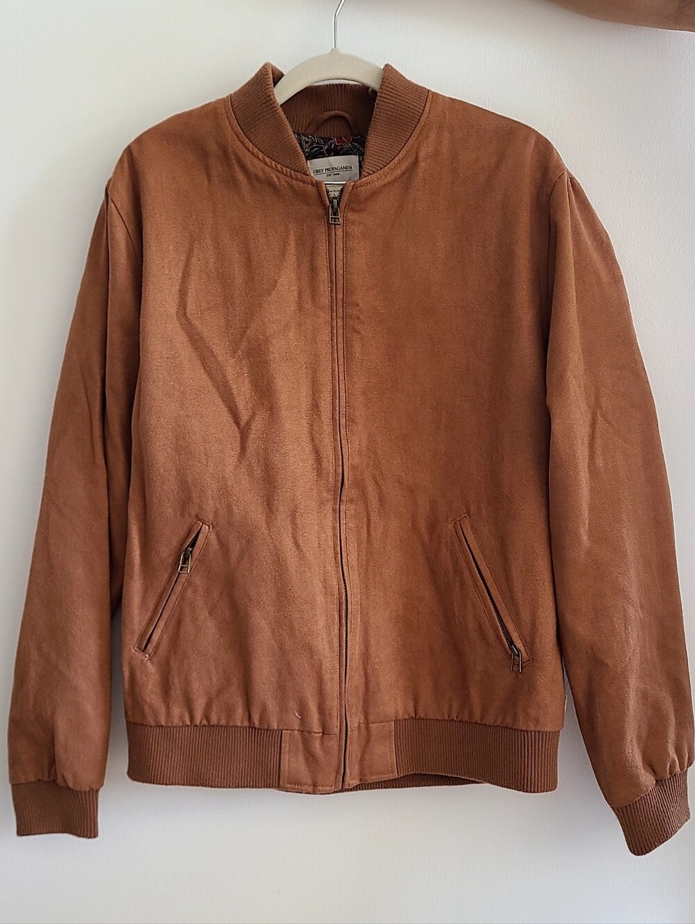 Men's OBEY Large Suede-like Brown Jacket